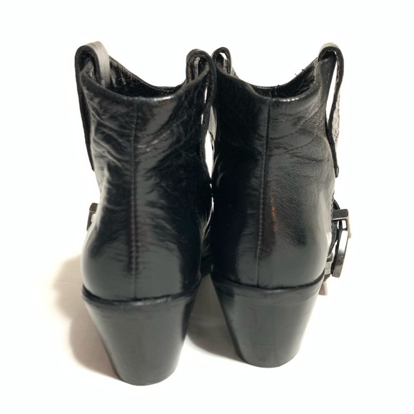 {Davos Gomma} Italian Silver Buckle Wester Booties - Picture 5 of 6